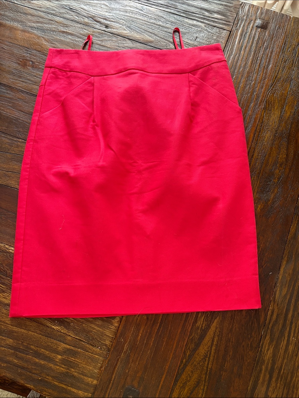 J. Crew Bright Red Tailored Pencil Skirt
